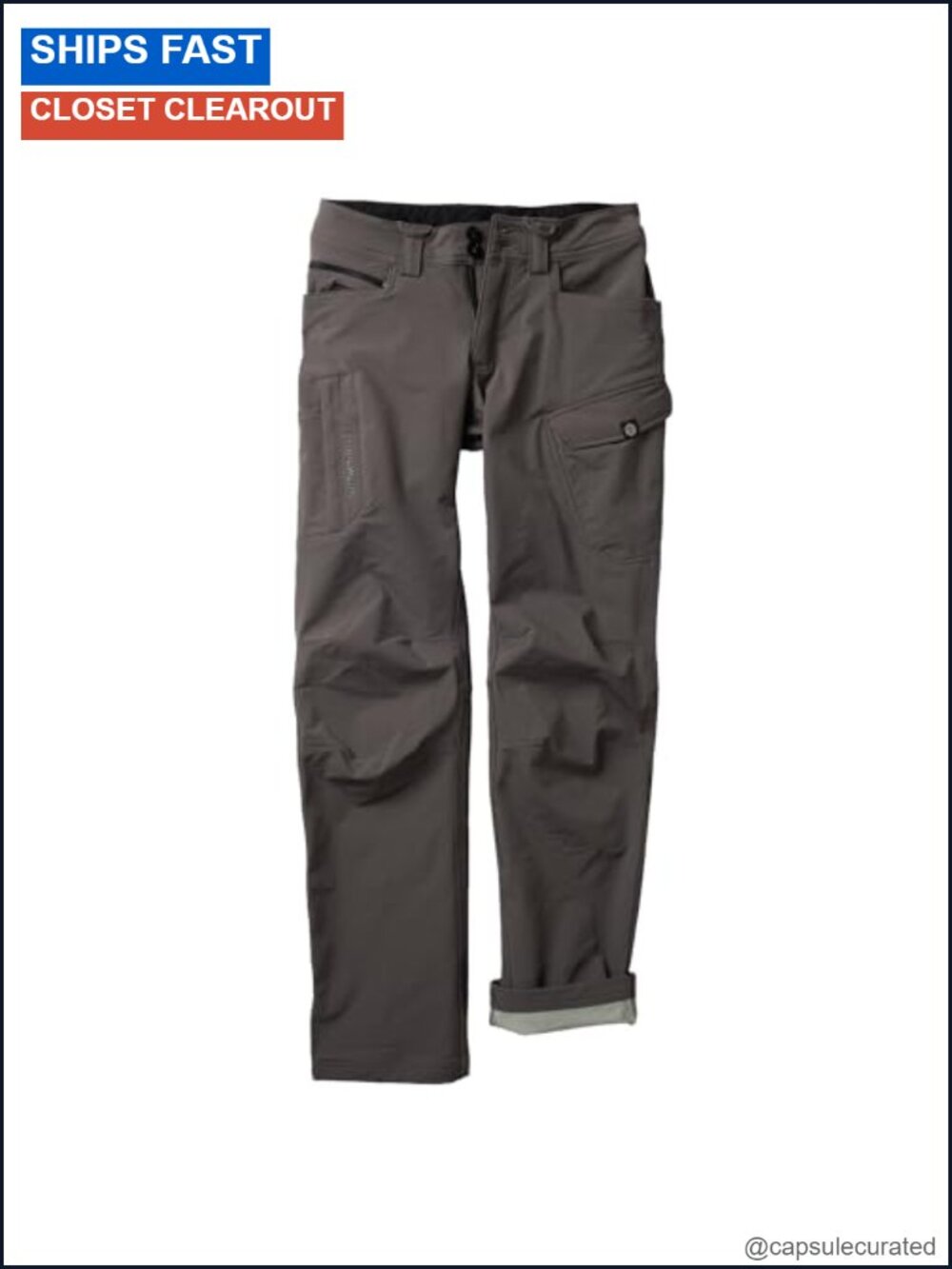 Men's Work Utility Pants, 4-Way Stretch, Water Resistant, Nylon/Spandex Blend